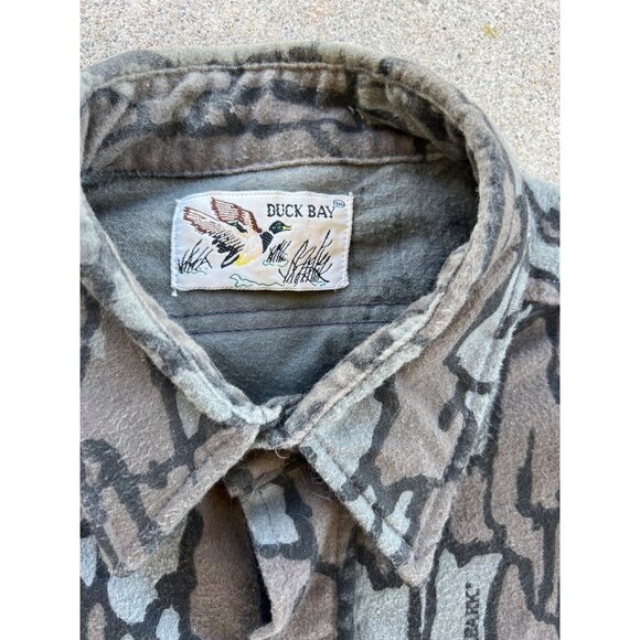 Vintage Duck Bay Camouflage Button-Up Shirt Long Sleeve Hunting Shirt M3 - Picture 3 of 5